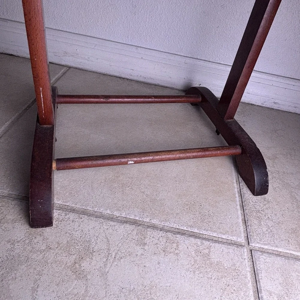Wooden Gentlemans Valet Stand Clothes Butler Suit Hanger Rack VTG Made In Italy